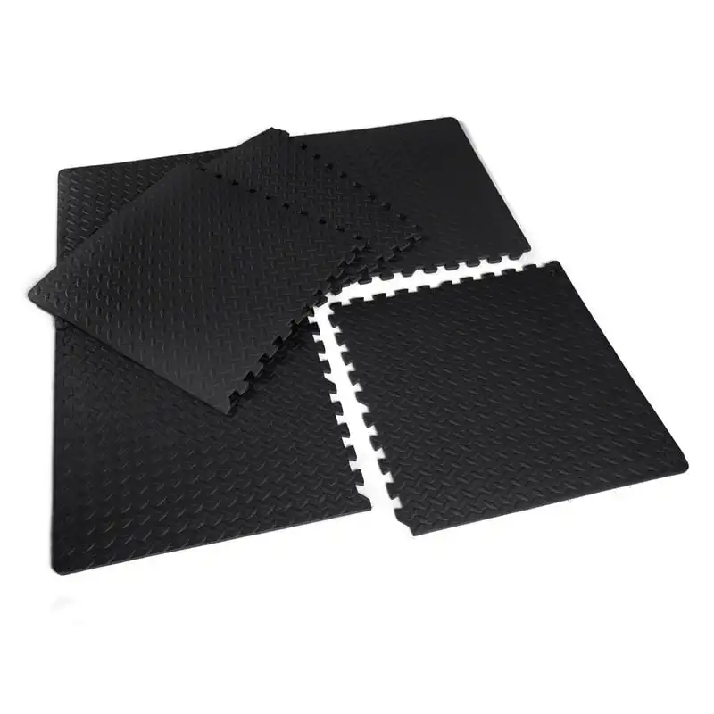 

Barbell High Density 1/2in Thick EVA Foam Puzzle Exercise Mat Flooring, Black, 6 Pieces, 20.78 Sq Ft.