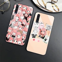 tempered glass case for samsung galaxy s22 s21 s20 fe ultra s10 s9 s8 plus note 10 lite 20 9 spy x family anime protection shell