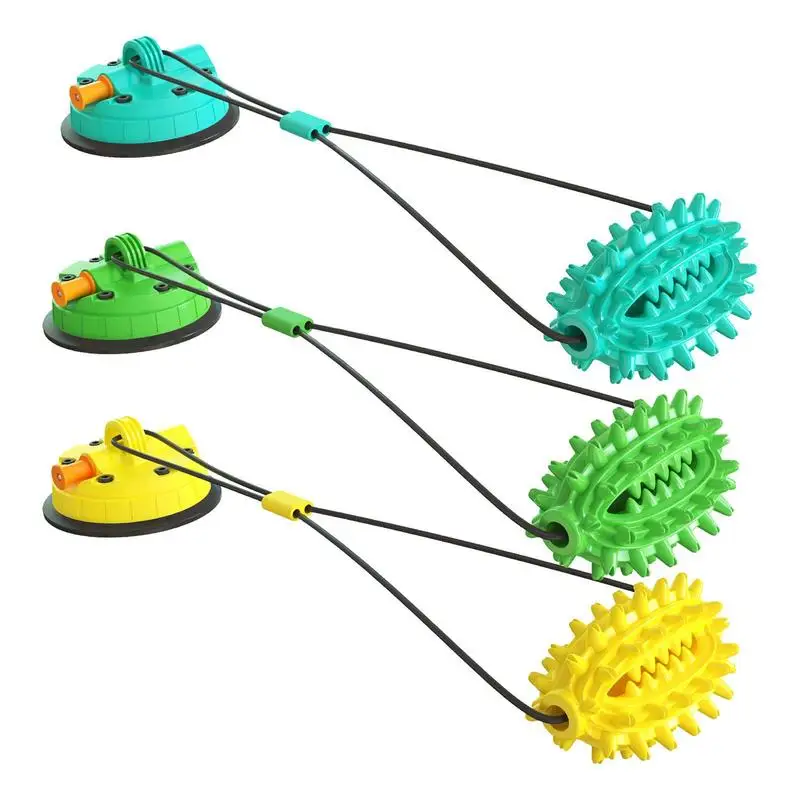 

Suction Cup Dog Toy | Suction Cup Chewing Toys with Squeaky Ball | Pet Tug of War Teeth Cleaning Toys for Aggressive Chewers Ver