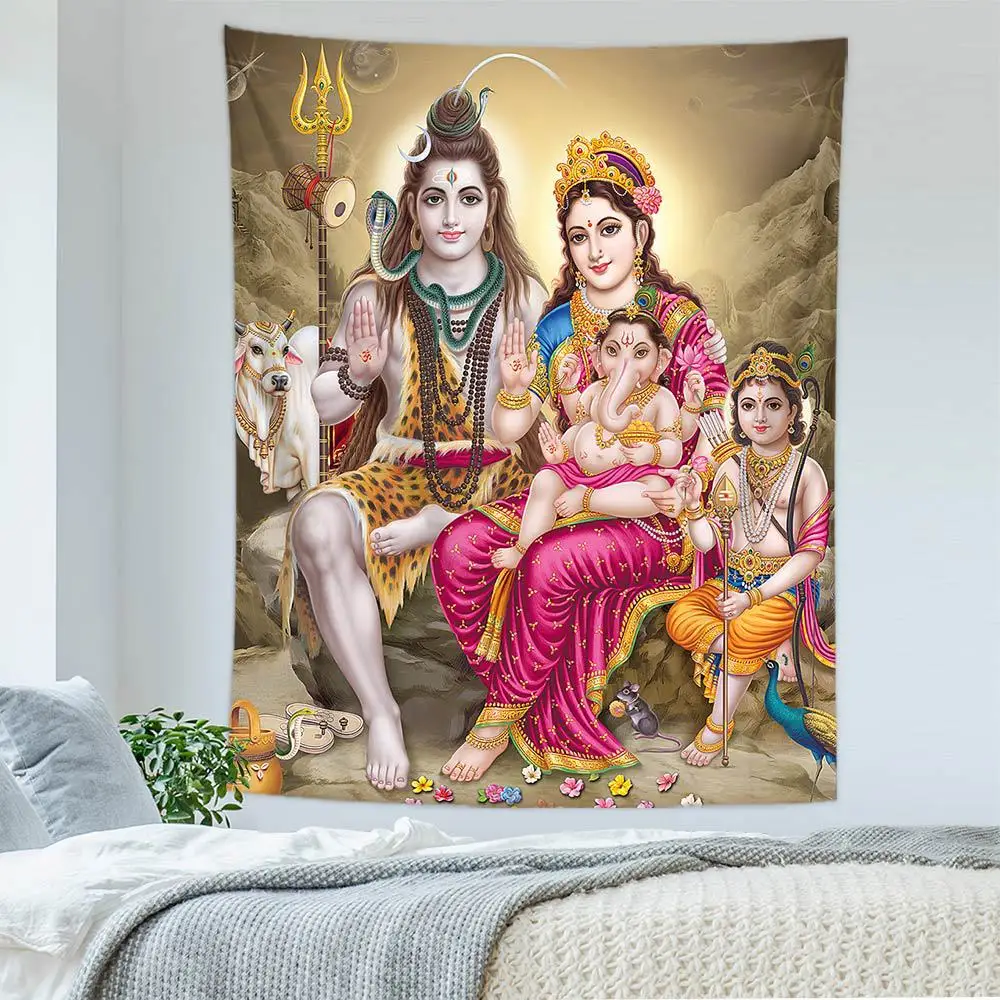 

Indian Mythological Characters Wall Hanging Tapestry Background Cloth Tapestry Dormitory Bedroom Living Room Decorative Blanket