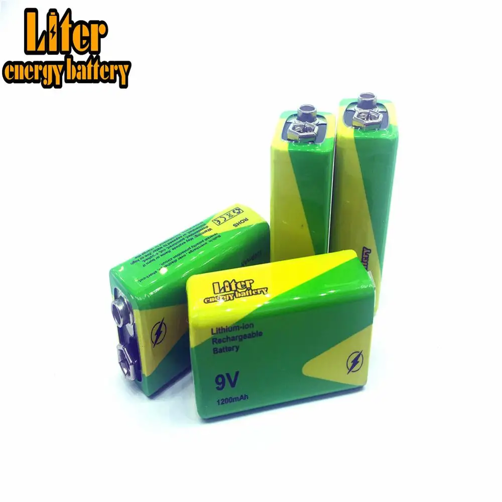 1/2/4 Штуки 9 В 1200 MAh Перезаряжаемая литий-ионная батарея для Интерфона Дымовых датчиков Автомобильных игрушек 9V Аккумуляторы Nimh Заменить на.