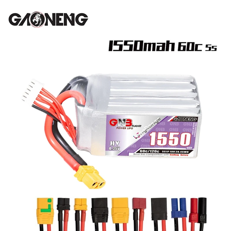 

Original GNB 19.0V 1550mAh Lipo Battery 60C/120C For RC Helicopter Quadcopter FPV Racing Drone Cars Parts 5S 19.0V Battery
