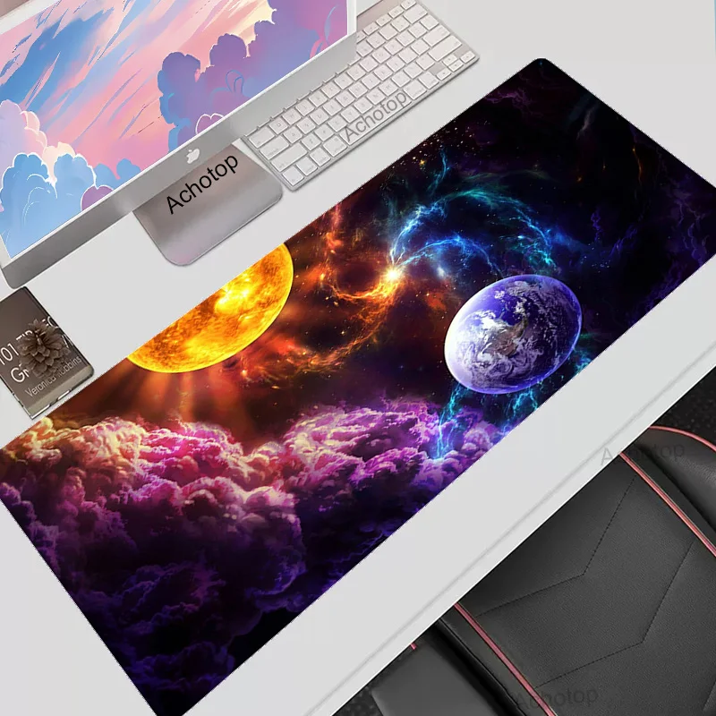 

Space Mat Mousepad Gamer Office Mouse Pad Light Gaming Room Accessories Desk Mat Art Keyboard Mats 900x400 Mausepad Company Rugs