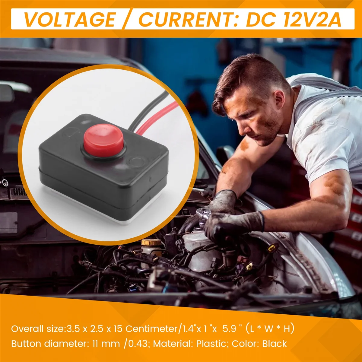 DC 12 В 2 а клейкая Базовая Кнопка временное действие проводной переключатель для