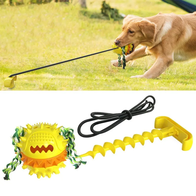 

Dog Outdoor Pull Rope Ball Grinding Teeth Dog Toy Sound Power Training Accessories Puppy Teeth Cleaning Ball Feeding Toys