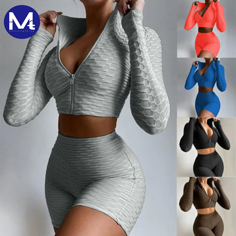 

Sports coat tight running fitness cardigan yoga suit long sleeve top casual sports suit women's suit