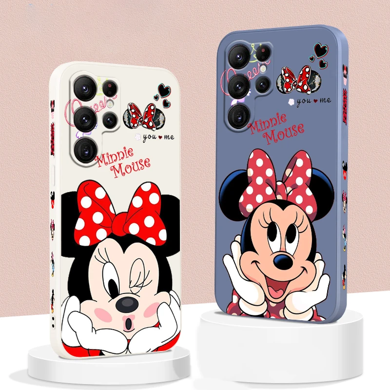 

Disney Minnie Mickey Cool Art Phone Case For Samsung Galaxy S23 S22 S21 S20 FE S10 Plus Lite Ultra 4G 5G Liquid Left Rope Cover