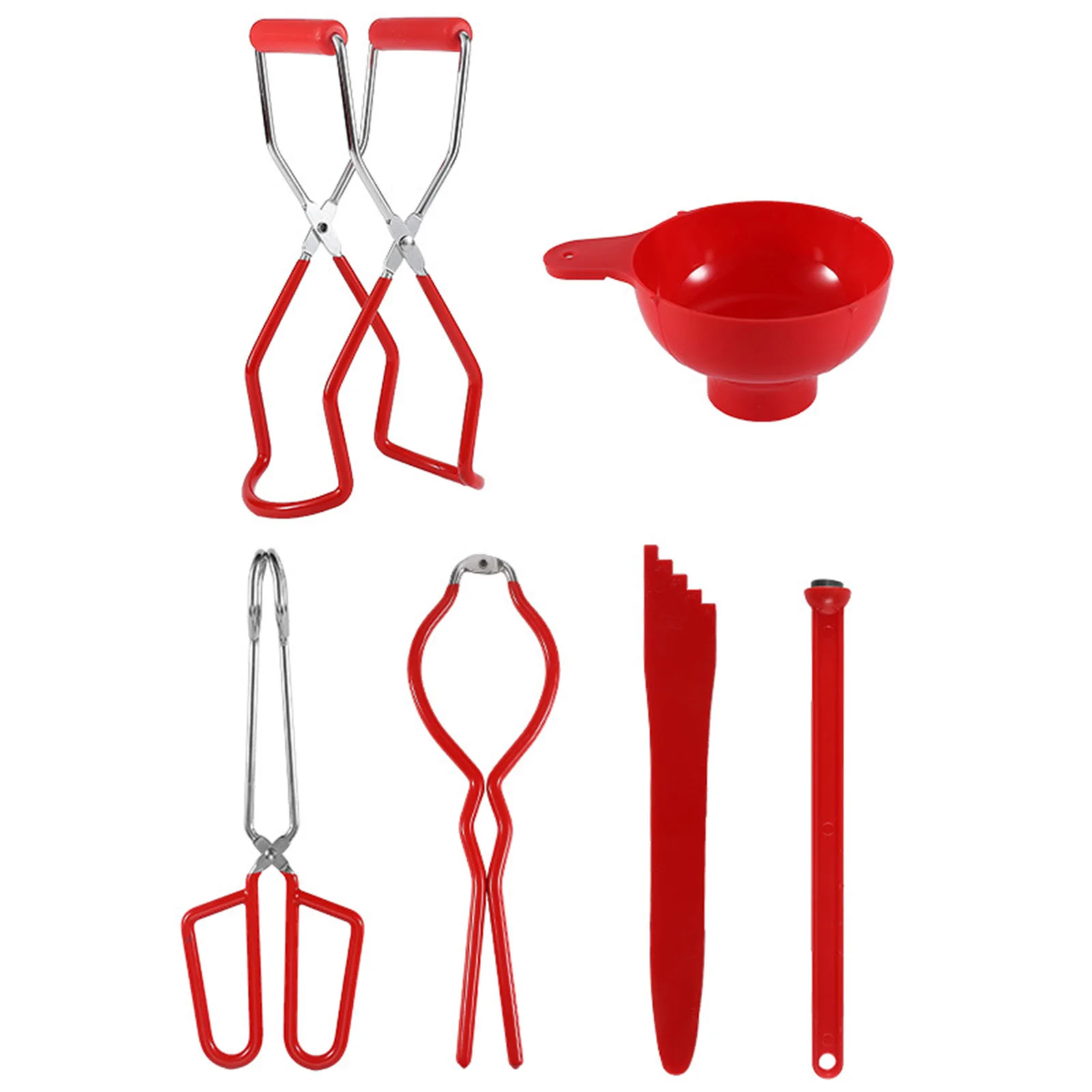

6pcs Canning Supplies Starter Kit Funnel Jar Lifter Tongs Magnetic Lid Wand Silicone Spatula Stainless Steel Jar Lifter With