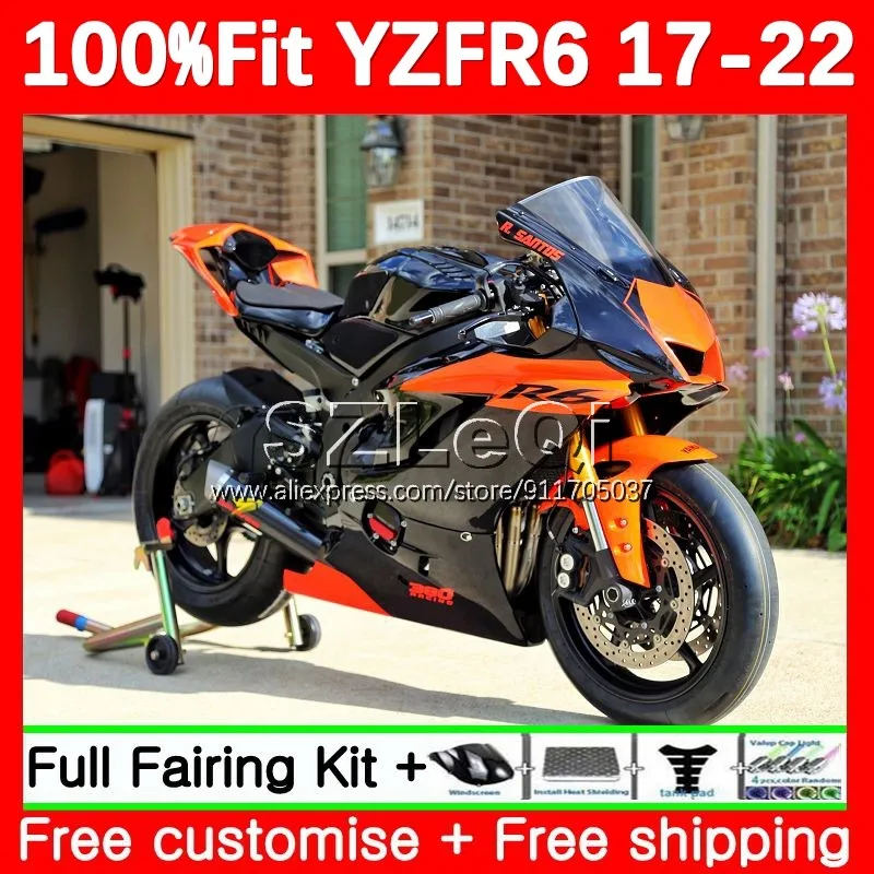 

orange black Injection Body For YAMAHA YZF-R6 YZF R6 R 6 YZFR6 17 18 19 20 21 22 2017 2018 2019 2020 2021 2022 Fairings 126LQ.63