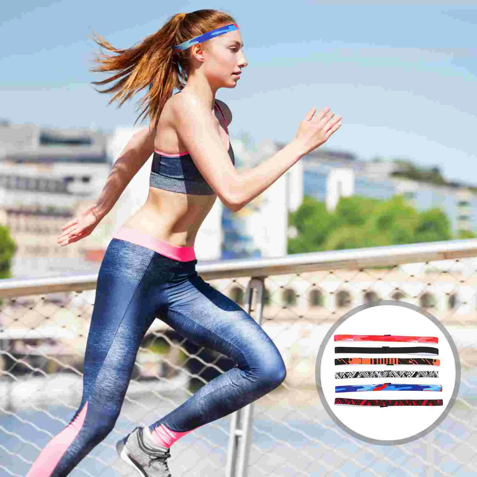 

6 Pcs Sports Sweatband Mini Basketball Slim Headbands Football Absorbent Exercise Colorful Composite Fiber Running accessories