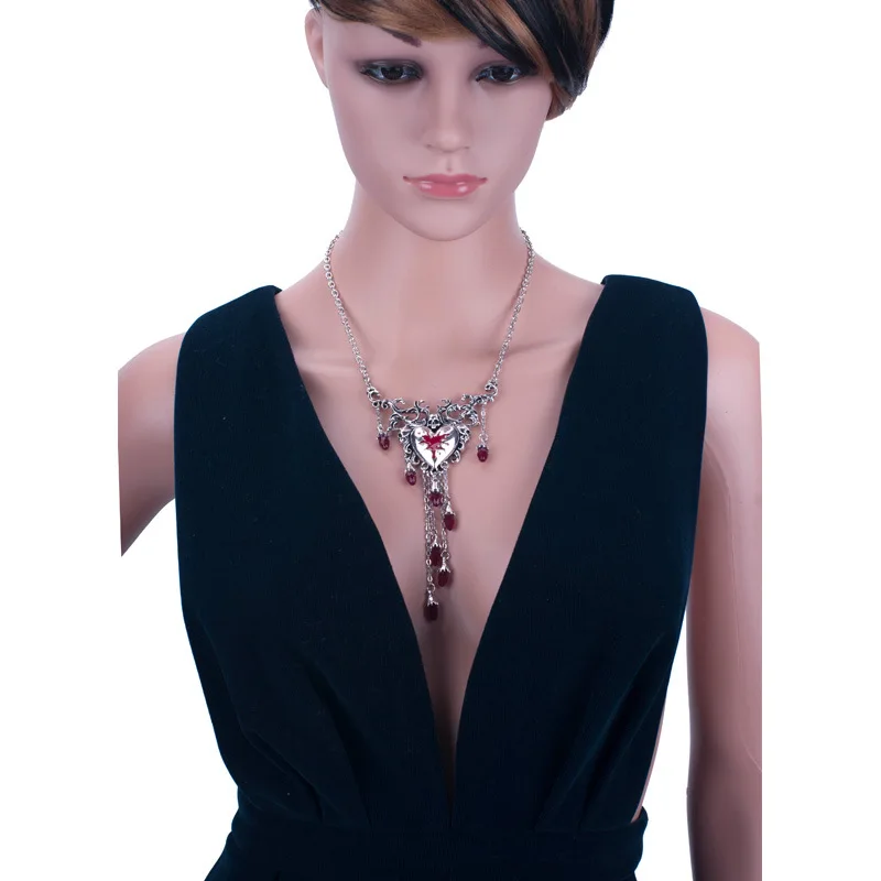 

Halloween red dripping rhinestone necklaces selling Christmas pendant collars