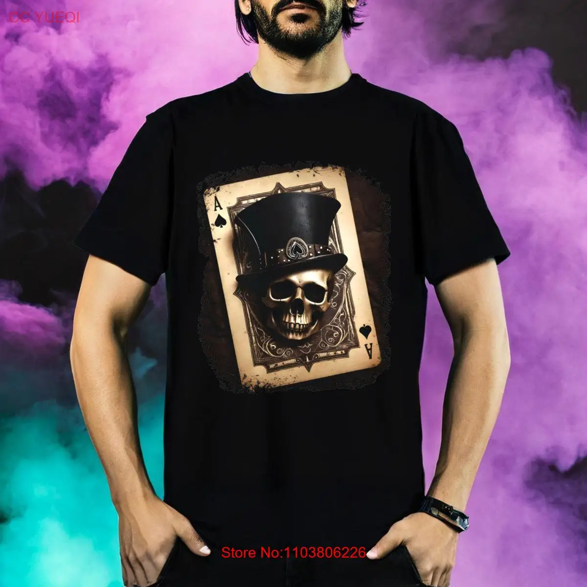 Футболка Аас пиканов в западном стиле Gunslinger с обеих сторон и цифровым принтом