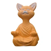 meditation cat cute animal sculpture resin craft ornament decoration maison home garden ornament figurine home decor accessories