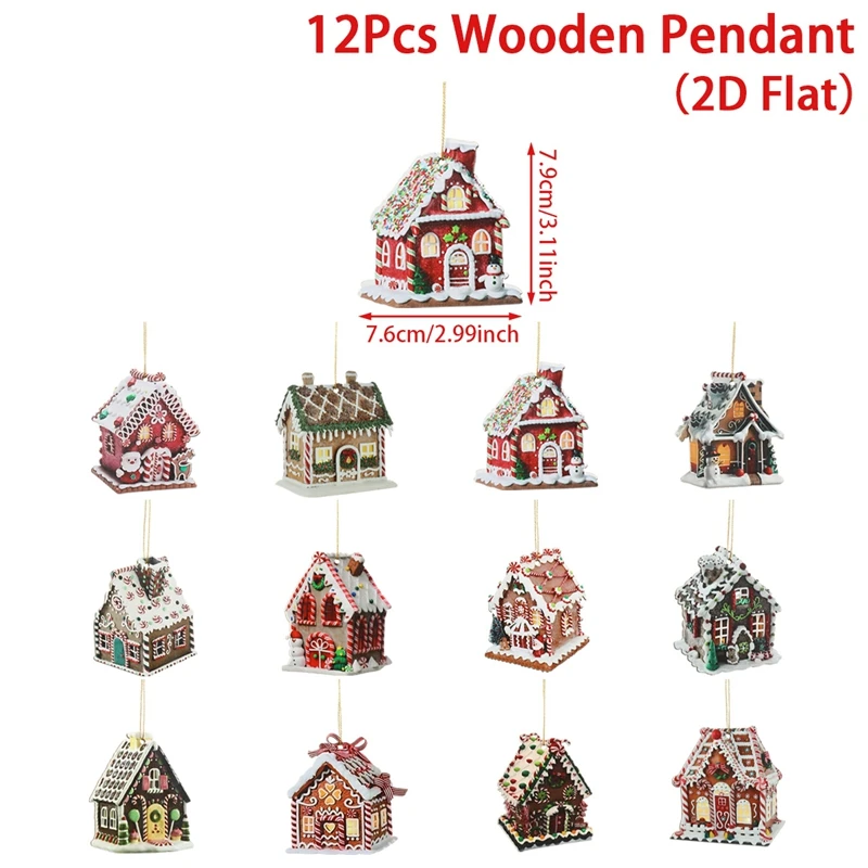 Рождественские деревянные кулоны снежинки