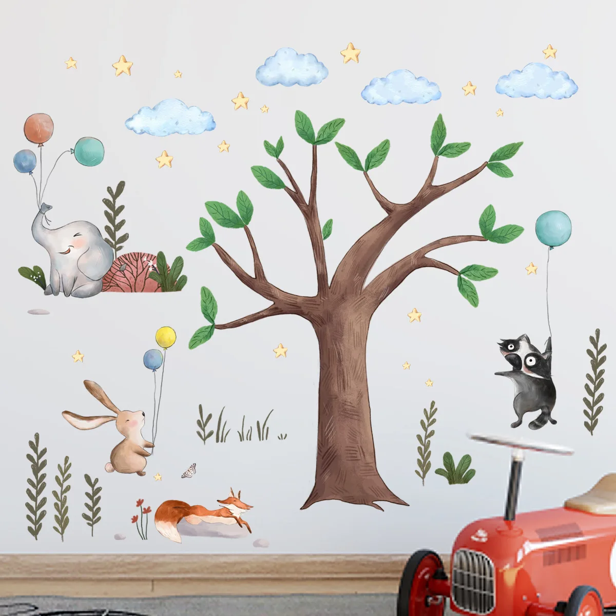 

Fox Wall Stickers for Kids Rooms Animals Jungle Animal Stickers Child Room Wall Sticker Baby Girl Children's Room Wallpaper