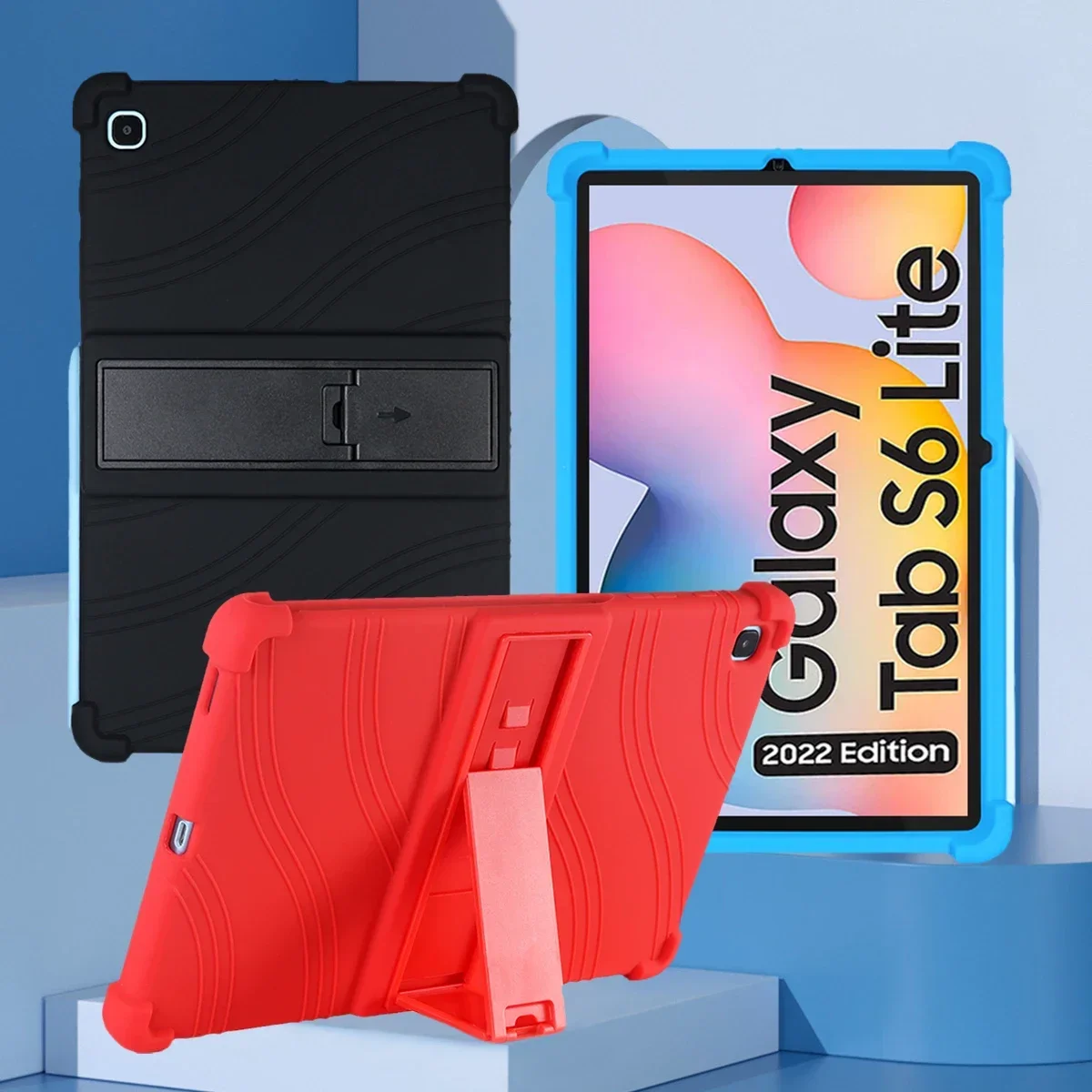 Фото Силиконовый чехол с 4 утолщенными углами и подставкой для Samsung Galaxy Tab S6 Lite 2024 10,4 дюйма, SM-P625 SM-P620, противоударный чехол №1