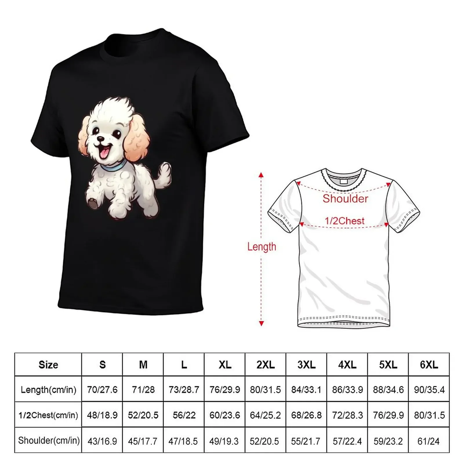Happy Chibi Poodle Walking футболка хлопок мужская