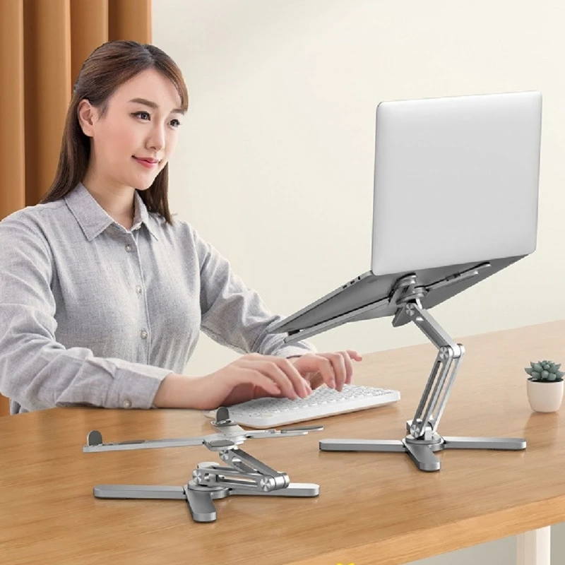 Регулируемая алюминиевая подставка для ноутбука с поворотным столом на 360