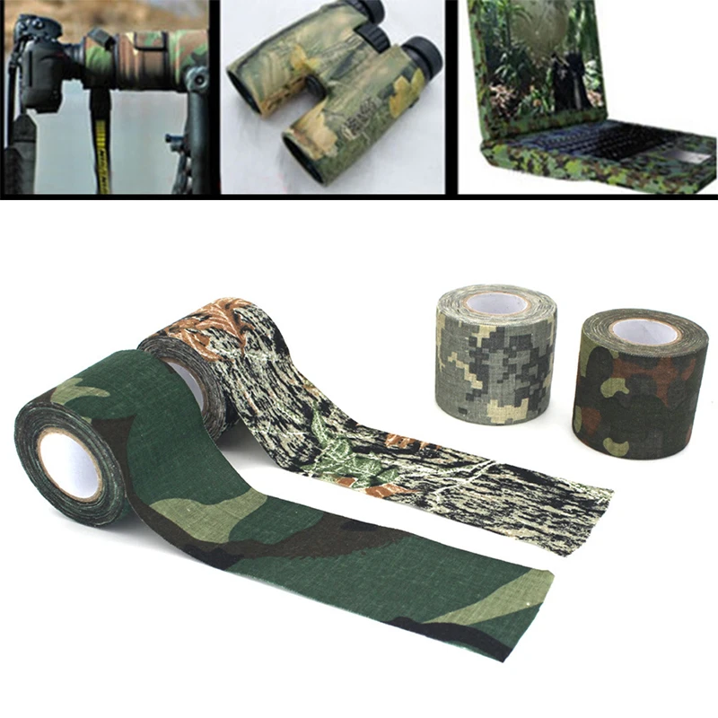 

Outdoor Duct Camouflage Tape Elastic Wrap Tape Waterproof Self Adhesive Protector Hunting Stealth Roll Tape Athletic Bandage
