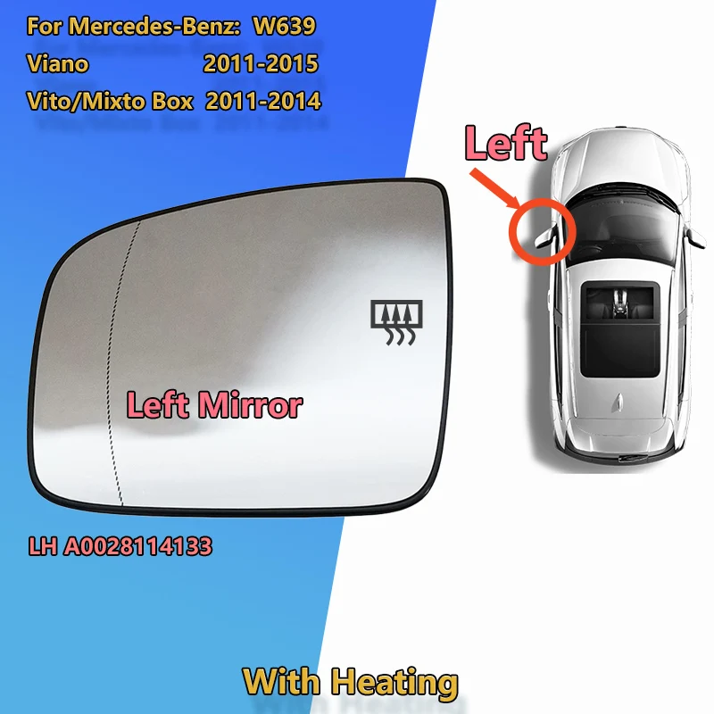 

Для Mercedes-Benz W639 Viano/Vito/Mixto Box 2011 2012 2013 2014 2015, боковое зеркало заднего вида/A 0028114133 -A 0028114233 /Запчасти автомобиля