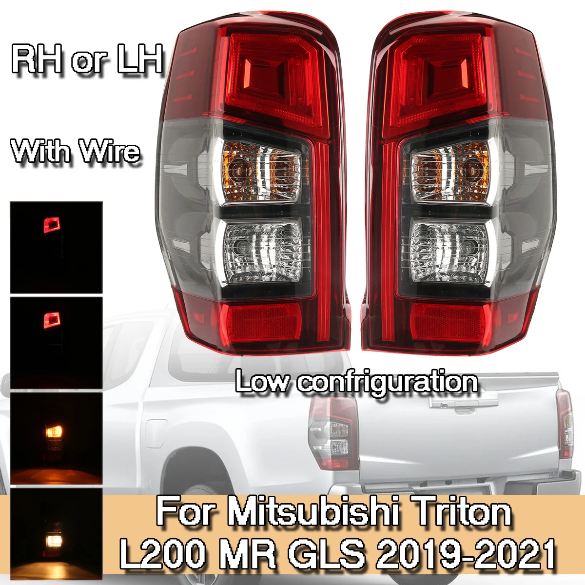 

Pair Car Taillight Signal Lamp Rear Tail light With Wire no Bulb For Mitsubishi Triton L200 MR GLS 2019 2020 2021 Car Accessorie