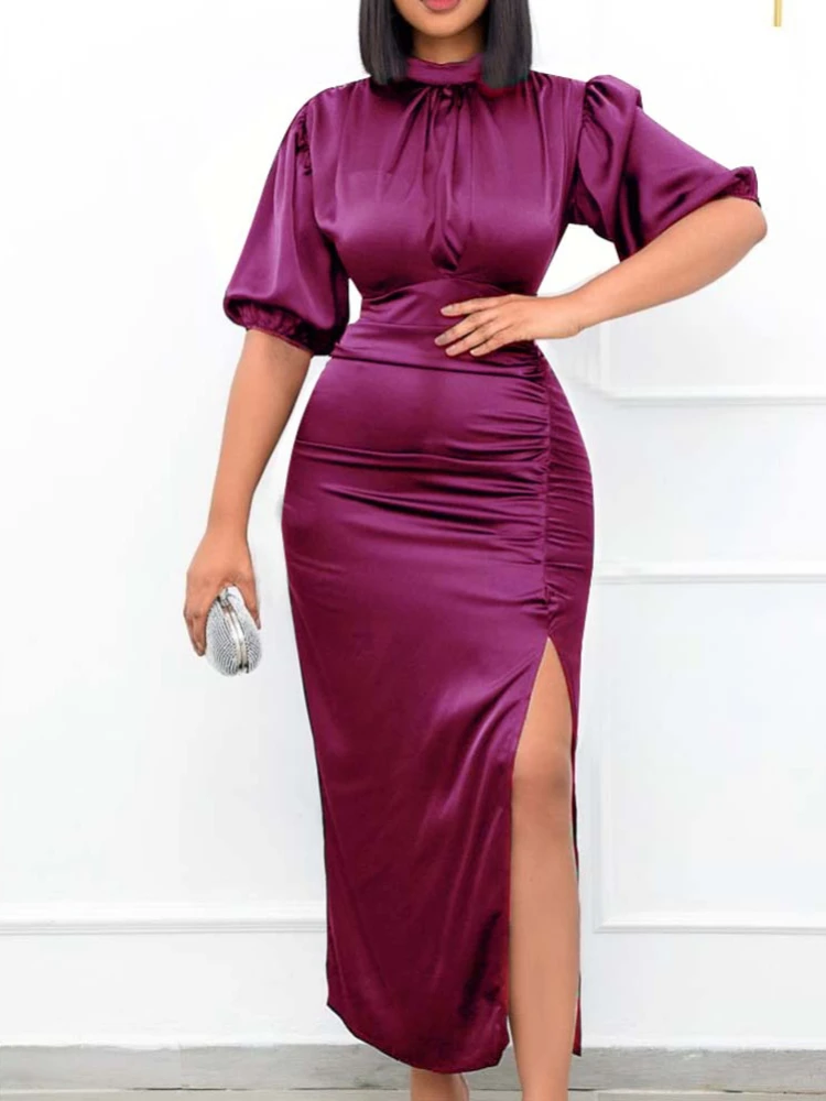 

Накидка женская, блестящая, длинная, вечерние короткими рукавами-фонариками, с высоким воротником, с разрезом