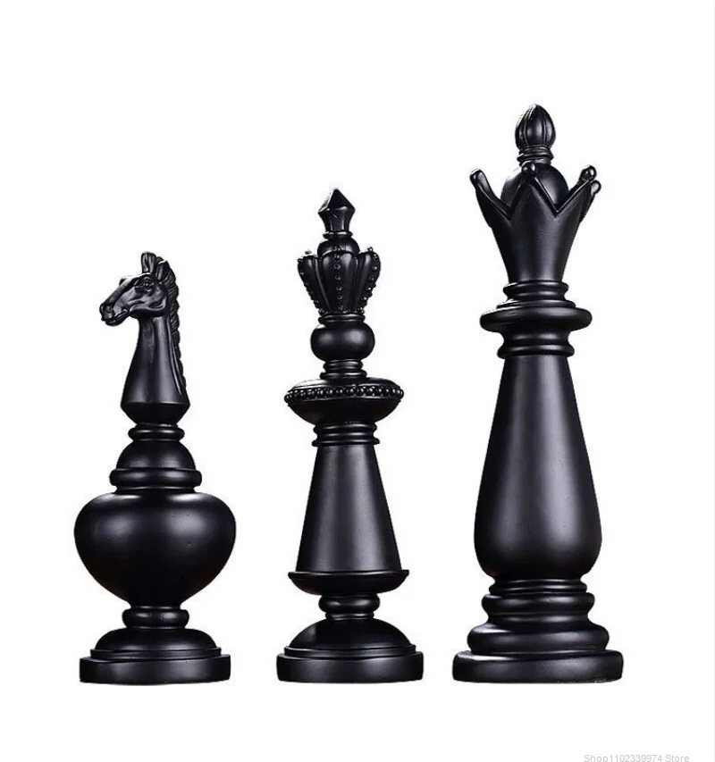 1 Set Resin Chess Pieces Ornaments International Chess Figurines Decoration Family Board Game Home Decoration Crafts Chess Set