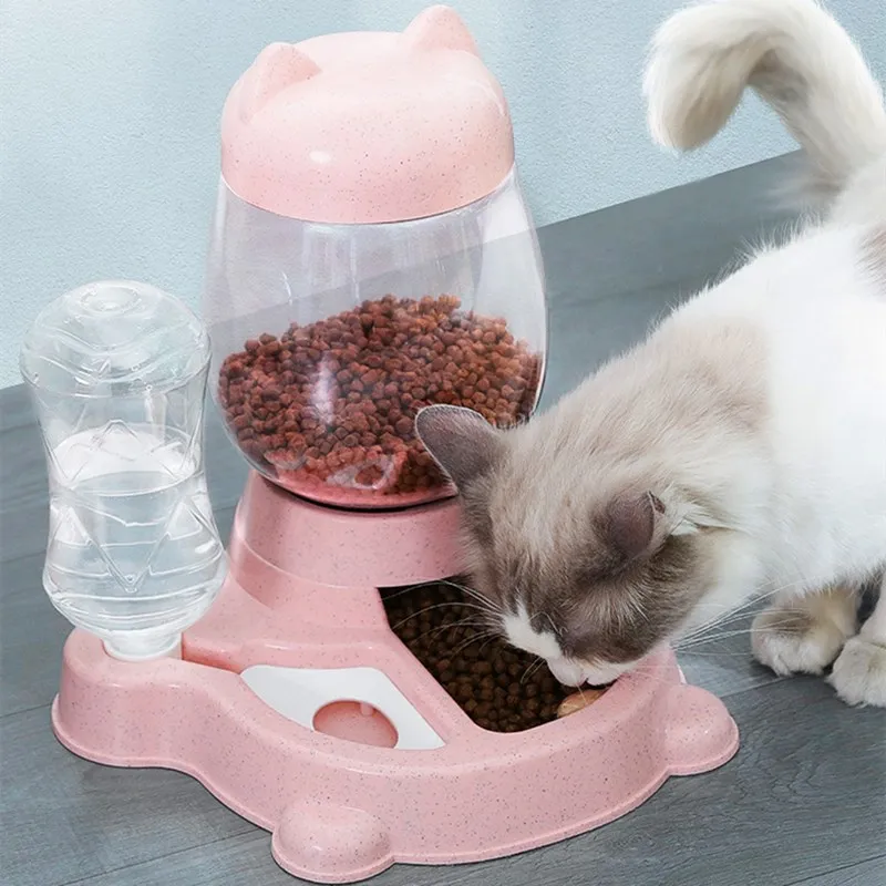 

2 In 1 Pet Food Water Dispenser Cat Automatic Feeder Dog Water Bottle Pet Feeding Bowls Cat Drinking Fountain Pet Supplies