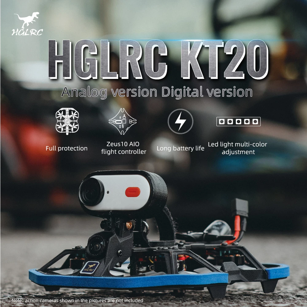 

HGLRC KT20 Analog Zeus10 AIO Zeus Nano 350mW VTX Caddx Ant Eco AEOLUS 1303.5 4500KV 3-4S 2 inch RC FPV Cinewhoop Ducted Drone