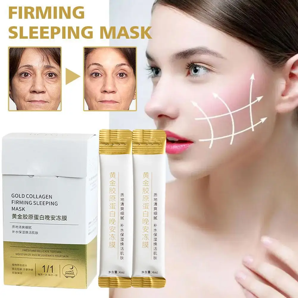 

20Pcs Collagen Golden Firming Sleeping Mask Anti-Aging Lifting Moisturizing Hydrating Soothing Rejuvenation Sleeping Skin Care