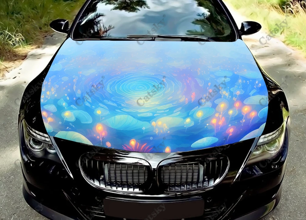 

A Colorful World Car Hood Wrap Color Vinyl Sticker Decal Truck Graphic Bonnet Decal Custom Car Decoration Stickers