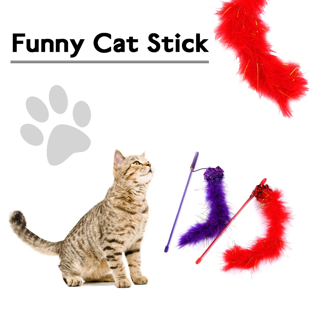 

New Cat Feathers Toy Tease Cat Stick Premium Pet Interactive Toy Tease Cat Funny Stick Pet Kitten Supplies Cat Toys Accessories