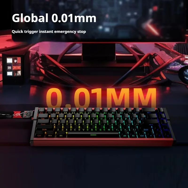 Фото IROK MG68 Gamers Цельноалюминиевая беспроводная клавиатура с магнитной осью с ЧПУ RGB 8000 Гц Механические переключатели с возможностью горячей замены Точность 0,01 №2