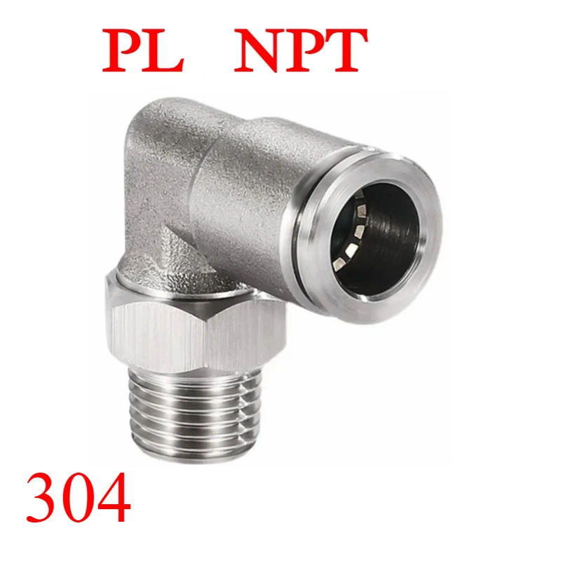 

ПК PL1/8 дюйма 1/4 дюйма 3/8 дюйма 1/2 дюйма 3/4 дюйма BSP NPT женский и мужской пневматический ниппельный колено из нержавеющей стали 304, быстроразъемный воздушный фитинг