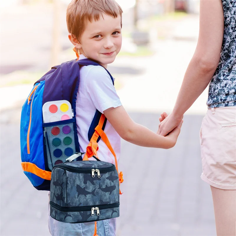 iFARADAY Shark Lunch Box Kids Lunch Bag for Boys girl lunch bag Cooler Thermal Insulated Lunch Box Picnic Travel School Tote Bag