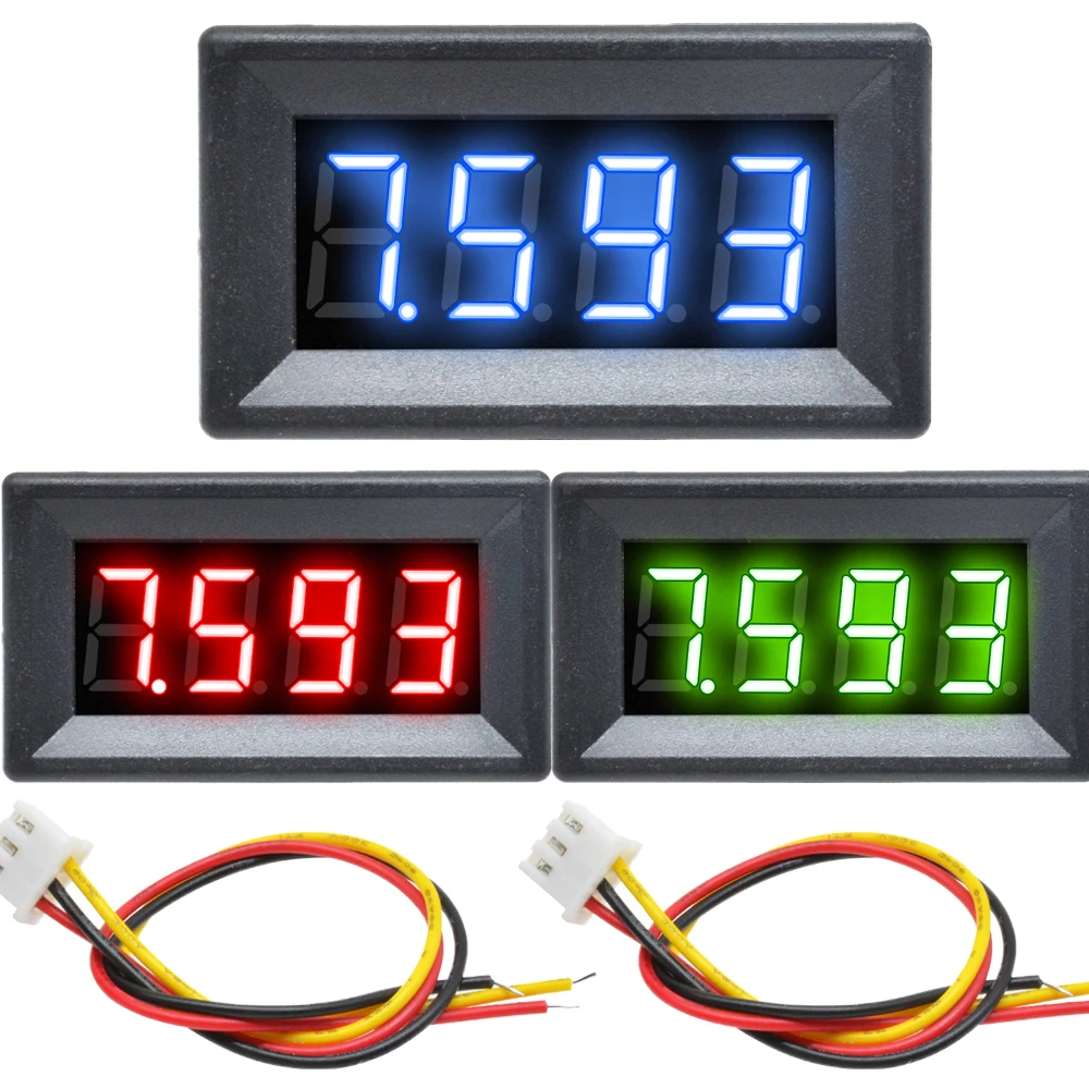 

0.36 inch DC 0-100V 3 Wire Mini Voltage Meter Voltmeter Gauge LED Display Digital Voltmeter Meter Detector Monitor Panel