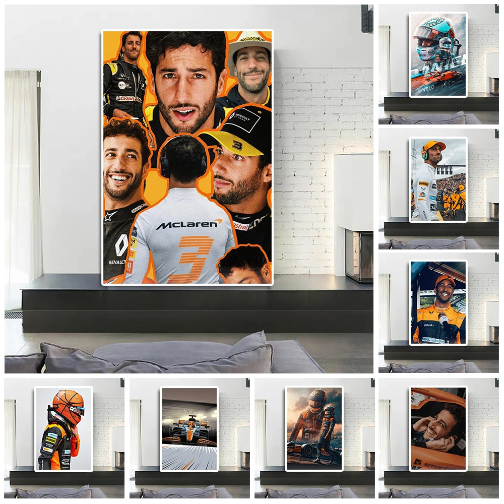 Super Fomula Racer Daniel Ricciardo портретный плакат And Print MCL Racing Graffiti Картина на холсте на тему спорта Car Wall Art Room Decor