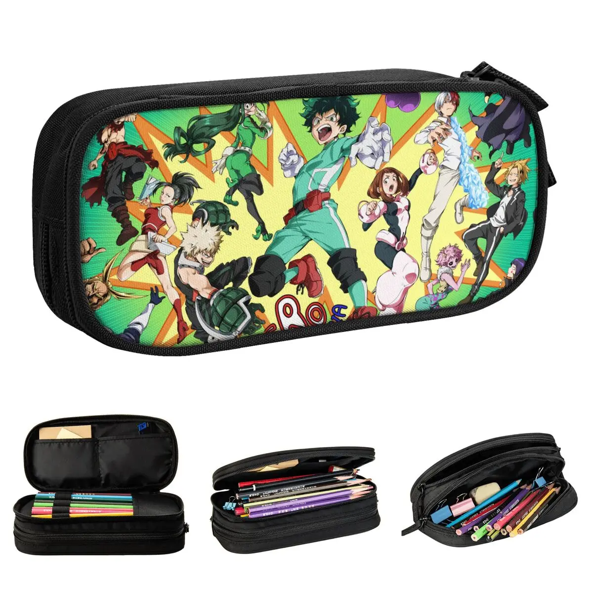 

My Hero Academia Pencil Cases Academy Anime Pen Bags Girl Boy Large Storage School Supplies Zipper Pencil Pouch
