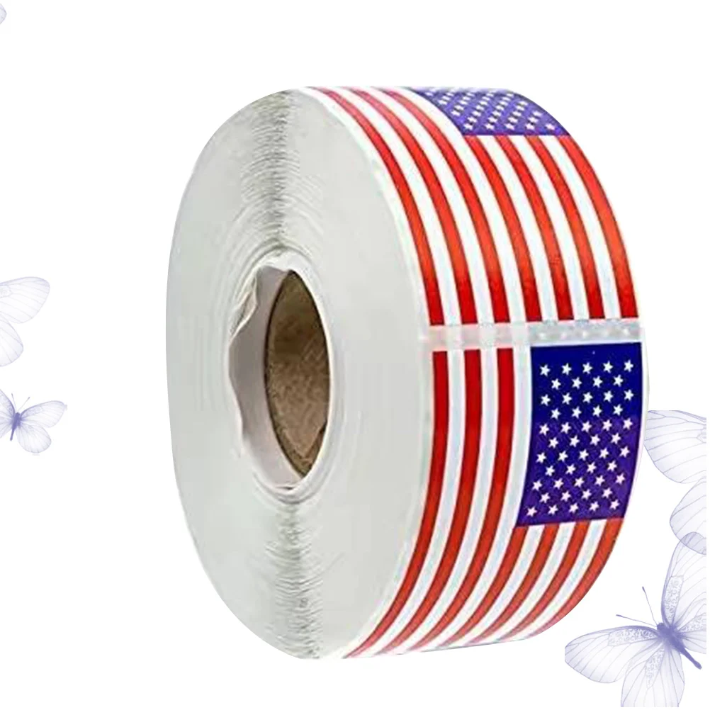 

American Flag Stickers, USA Flags, American Flag Decal- 200 Per Roll- 125 X 2125 Patriotic Stickers Labels ( 1 Pack )