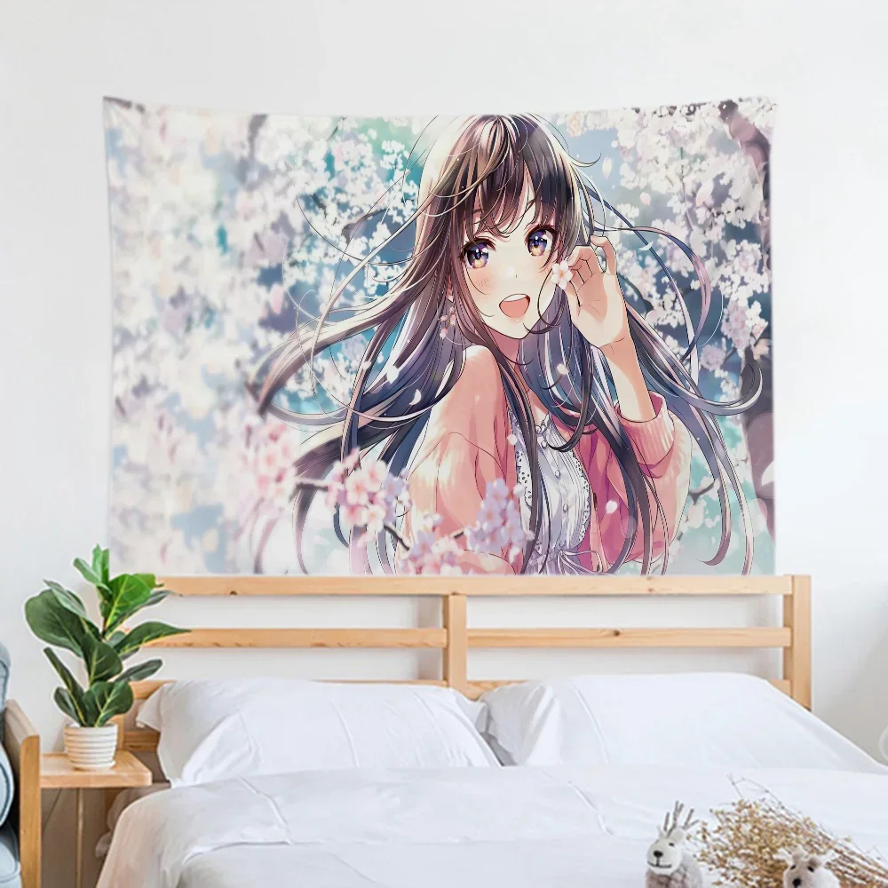 Настенный гобелен в стиле аниме Kizi для декора спальни можно стирать машине