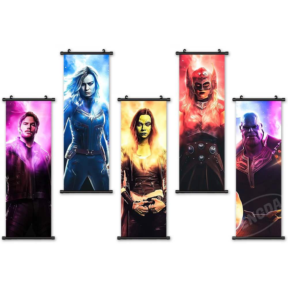 

Marvel Canvas Print Movie Picture The Avengers Wall Artwork Painting Plastic Superhero Hanging Scrolls Poster Home Decoration