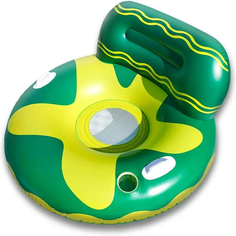 

Inflatable Pool Lounger Float - Large Floating Chair for Adults, Kids with Built-In Cup Holder, Headrest - Swimming Accessories