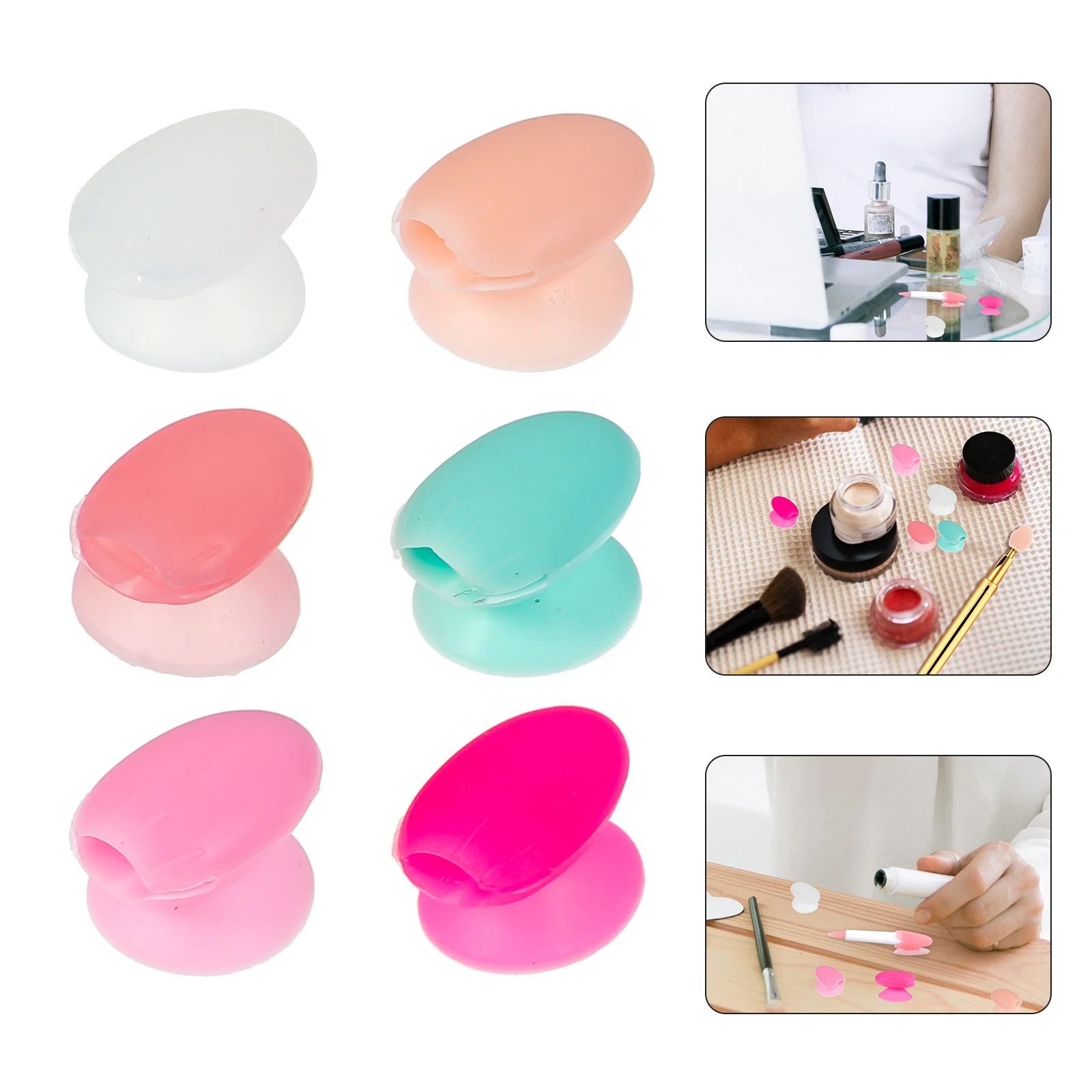 

6 Pcs Silicone Makeup Applicator Shenzhen Dustproof Brush Cover Lip Mask Protective Case Balms Caps Silica Gel Protector Travel