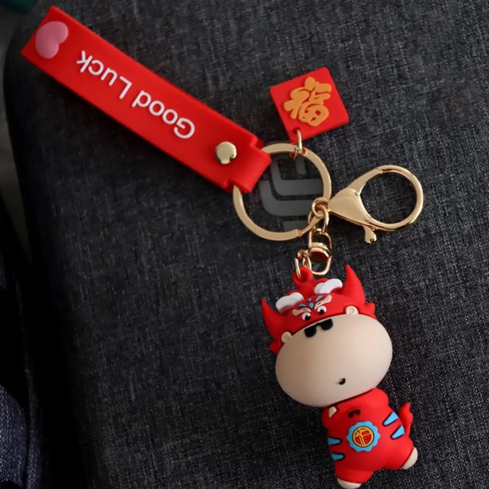 

Key Pendant Lovely Cartoon Cow Shape Silicone Doll Keychain for Bag Accessories