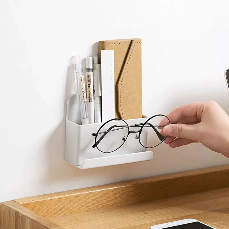 

Wall Mounted Organizer Storage Box Remote Control Air Conditioner Stand Holder Hotel Office Home Storage Organization