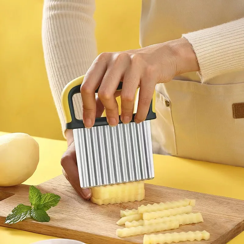 

Новейшая модель слайсер для картофеля, нож для резки овощей, фруктов, волнистый нож для резки картофеля фри, кухонное приспособление, аксесс...