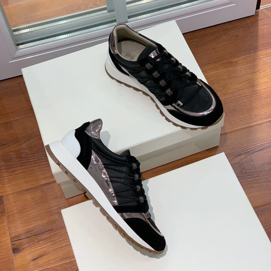 New spring and autumn beaded Forrest Gump shoes Women's summer walking thick soled elastic belt flat soled casual sneakers flats