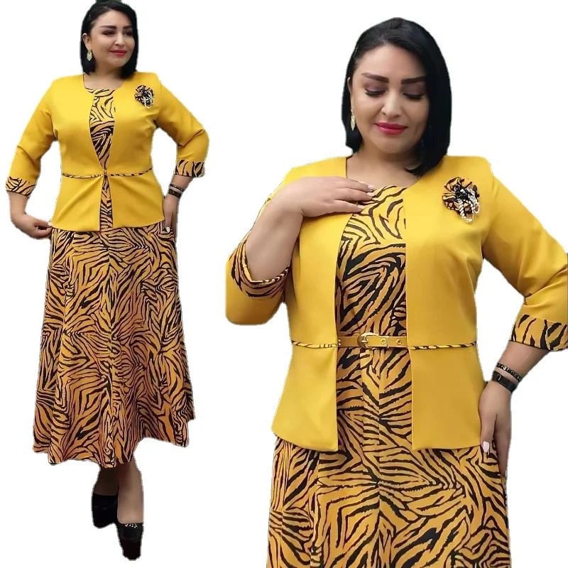 

Elegant African Wedding Party Dresses for Women Plus Size 6XL Africa Clothes with Coat Dashiki Ankara Office Lady Outfits Robe