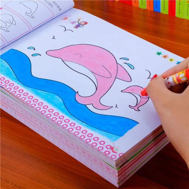 

Цветная книга для младенцев, от 2 до 6 лет, набор для рисования картин с граффити для детского сада, детская книга с картинками