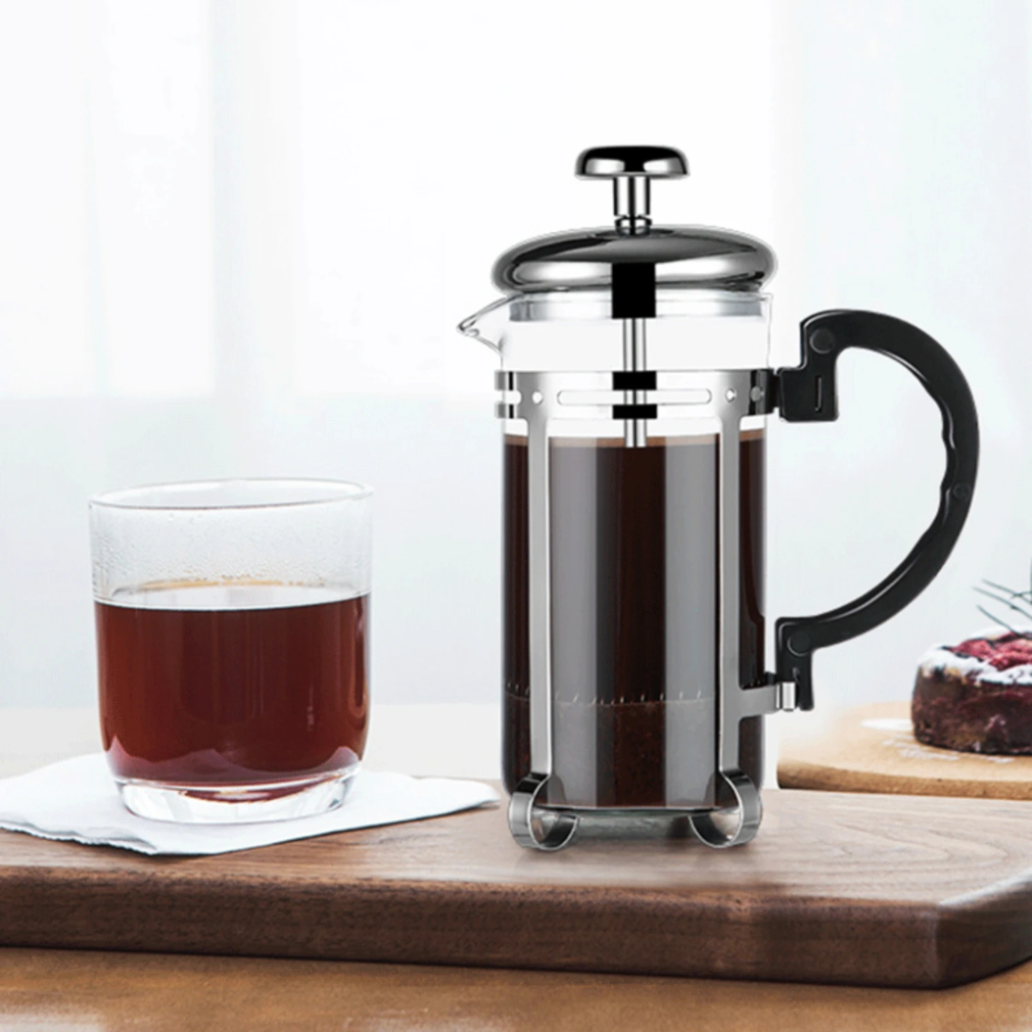 1set Wooden Classic Vintage Mini Manual Bean Grinder Press Pot Set Kitchen Coffee Utensils Home Handheld Gif